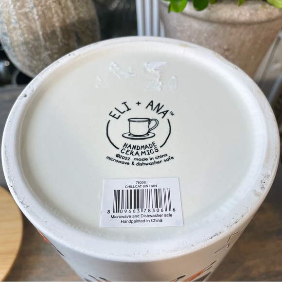 Eli + Ana pottery retro chill cat 8” canister vintage Halloween - Picture 11 of 13